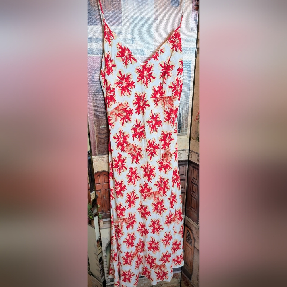 Gianfranco Ferre Red Floral Midi Dress